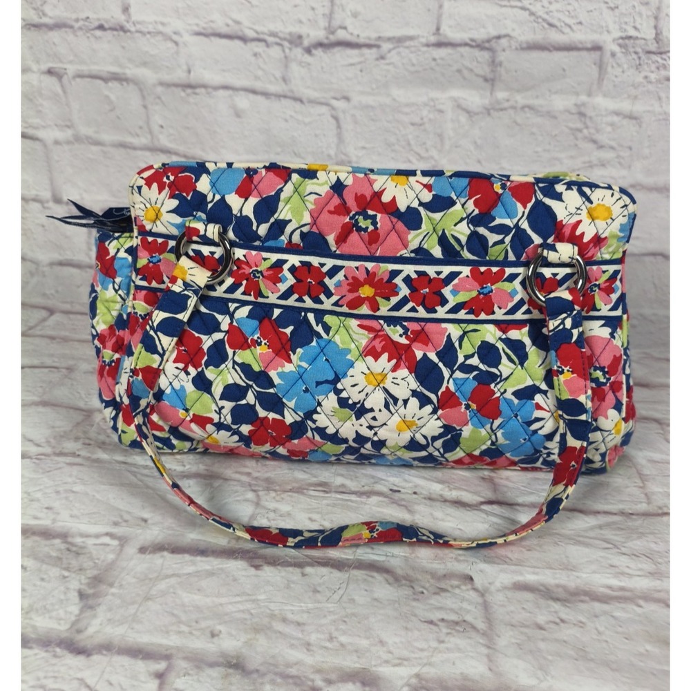 Vera Bradley Whitney Purse In Summer Cottage Pattern Zipper Closures Pockets